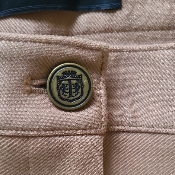 Talbots Tan Equestrian-themed Dalton Pants w/ Faux-Suede Patch - Size 16 - Picture 5 of 9
